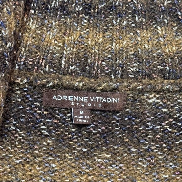ADRIENNE VITTADINI Wool Blend Cardigan Zip‎ Up Sweater Medium Brown Multicolor - Picture 11 of 16